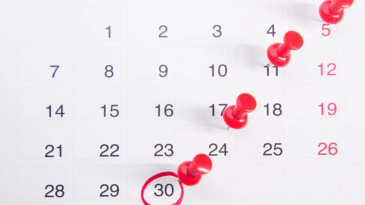 AI Writing Service Turnaround Time: What Is Reasonable? Calendar with marked dates
