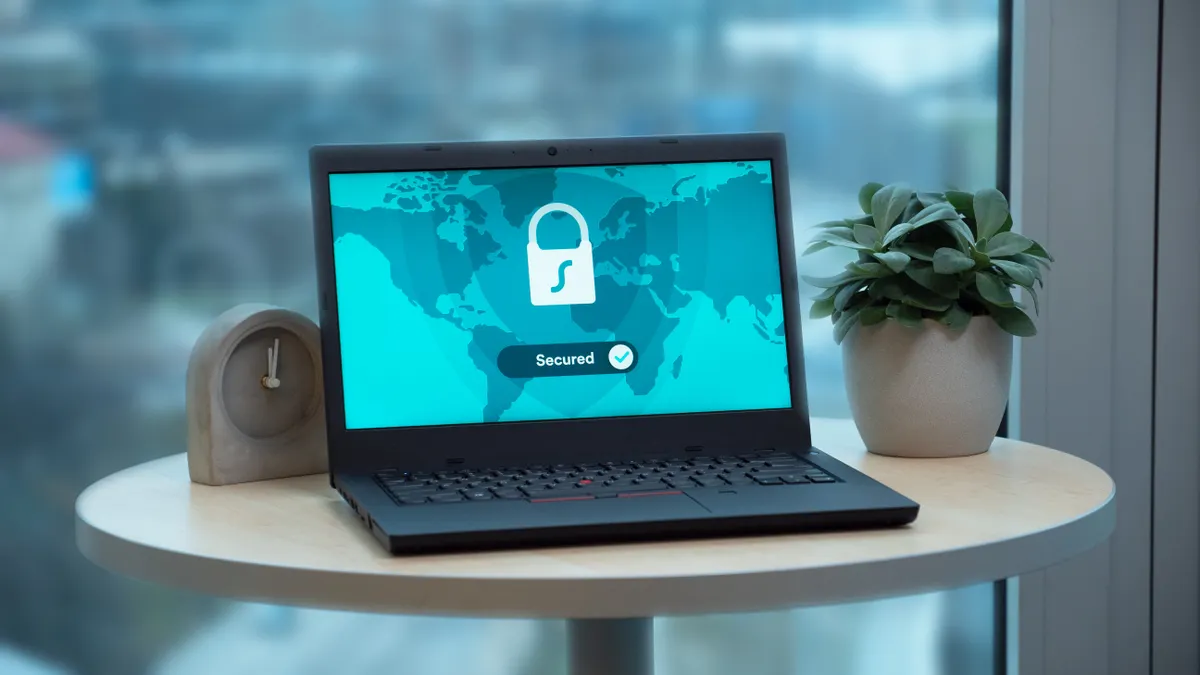 laptop screen with lock icon